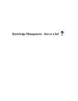 Kutatási anyagok 'Knowledge Management', 1.                