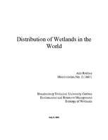 Kutatási anyagok 'Distribution of Wetlands in the World', 1.                