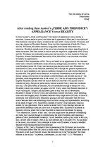 Esszék 'After Reading Jane Austen’s "Pride and Prejudice": Appearance Versus Reality', 1.                