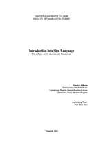 Összefoglalók, jegyzetek 'Introduction into Sign Language', 1.                