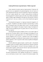 Esszék 'Analyzing Performance Appraisal System - Modern Approach', 1.                