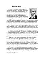 Esszék 'Poetry Days ', 1.                