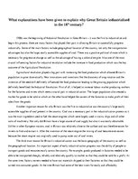 Kutatási anyagok 'Why Great Britain Industrialized in the 18th Century?', 1.                