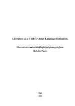 Záródolgozatok 'Literature as a Tool for Adult Language Education', 1.                
