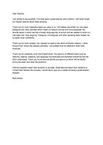 Esszék 'Farewell Letter to English Teacher', 1.                