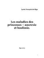 Kutatási anyagok 'Les maladies des princesses - anorexie et boulimie', 1.                