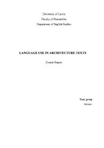 Kutatási anyagok 'Language Use in Architecture Texts', 1.                