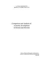 Kutatási anyagok 'Comparison and Analysis of 
Economic Development in Estonia and Slovenia', 1.                