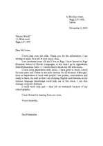 Minták 'A Formal Letter - pieteikums darbā', 1.                