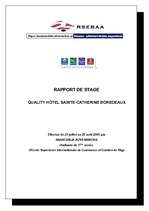 Gyakorlati jelentések 'Qyality hotel Sainte-Catherine Bordeaux', 1.                