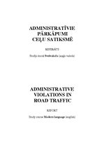 Kutatási anyagok 'Administrative Violations in Road Traffic', 1.                