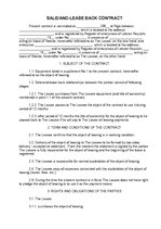 Minták 'Sale/and-lease Back Contract', 1.                