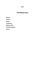 Összefoglalók, jegyzetek 'Lesson Plan for Form 7 "Making a Film"', 3.                