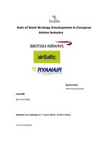 Záródolgozatok 'Role of Band Strategy Development in European Airline Industry', 1.                