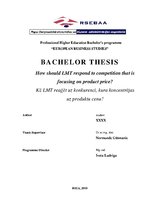 Záródolgozatok 'Bachelor Thesis - How Should LMT Respond to Competition that Is Focusing on Prod', 1.                