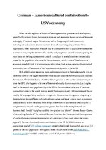 Kutatási anyagok 'German - American Cultural Contribution to USA’s Economy', 1.                