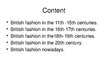 Prezentációk 'British Fashion Through the Ages', 2.                