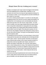 Esszék 'Olympic Games. The Way of Making Peace or Money?', 1.                