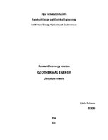 Összefoglalók, jegyzetek 'Geothermal Energy', 1.                