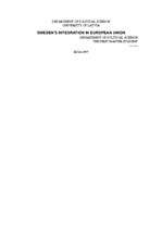 Kutatási anyagok 'Sweden’s Integration in European Union', 1.                