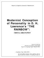 Esszék 'Modernist Conception of Personality in Lawrence's "The Rainbow"', 1.                