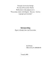 Kutatási anyagok 'Interpreting', 1.                