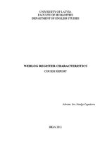 Kutatási anyagok 'Weblog Register Characteristics', 1.                
