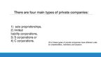 Prezentációk 'Private and Public Companies', 3.                