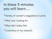 Prezentációk 'Characterization of Women’s Magazines in Latvia', 2.                