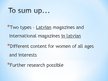 Prezentációk 'Characterization of Women’s Magazines in Latvia', 8.                