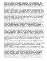 Esszék 'Ethical Procedures and Guidelines Defining Pschycological Research', 1.                