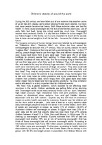 Esszék 'Children's Obesity All Over the World', 1.                