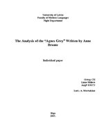 Kutatási anyagok 'The Analysis of the "Agnes Grey" by Anne Bronte', 1.                