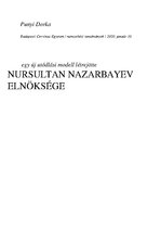 Kutatási anyagok '﻿Nursultan Nazarbayev elnöksége - egy új utódlási modell létrejötte', 1.                