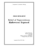 Kutatási anyagok 'Halloween - Belief of Superstitions', 1.                