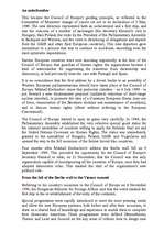 Összefoglalók, jegyzetek 'Council of Europe', 5.                