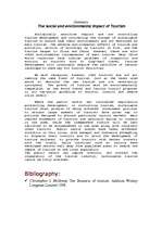 Esszék 'The Social and Environmental Impact of Tourism', 1.                
