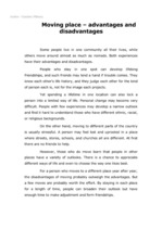 Esszék 'Moving Place – Advantages and Disadvantages', 1.                