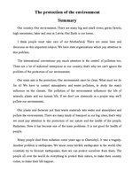 Esszék 'The Protection of the Environment', 1.                