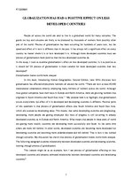 Esszék 'Globalization Has Had an Effect on Less Developed Countries', 1.                
