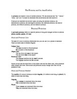 Összefoglalók, jegyzetek 'The Pronoun and Its Classification', 1.                