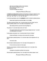 Összefoglalók, jegyzetek 'The Pronoun and Its Classification', 3.                