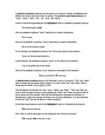 Összefoglalók, jegyzetek 'The Pronoun and Its Classification', 4.                