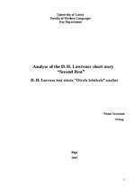 Összefoglalók, jegyzetek 'Analyse of the D.H.Lawrence Short Story "Second Best"', 1.                