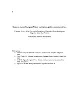 Esszék 'History of the Community Formation and the Modem Union Development. Integration ', 1.                