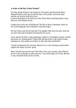 Összefoglalók, jegyzetek 'A Review of the Film "Pretty Woman”', 1.                