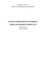 Kutatási anyagok 'Youth Unemployment in EU and Policies to Reduce It', 1.                