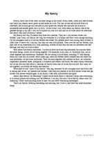 Esszék 'My Family', 1.                