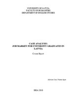 Gyakorlati jelentések 'Case Analysis: Job Market for University Graduates in Latvia', 1.                