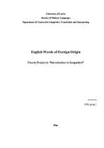 Összefoglalók, jegyzetek 'English Words of Foreign Origin', 1.                